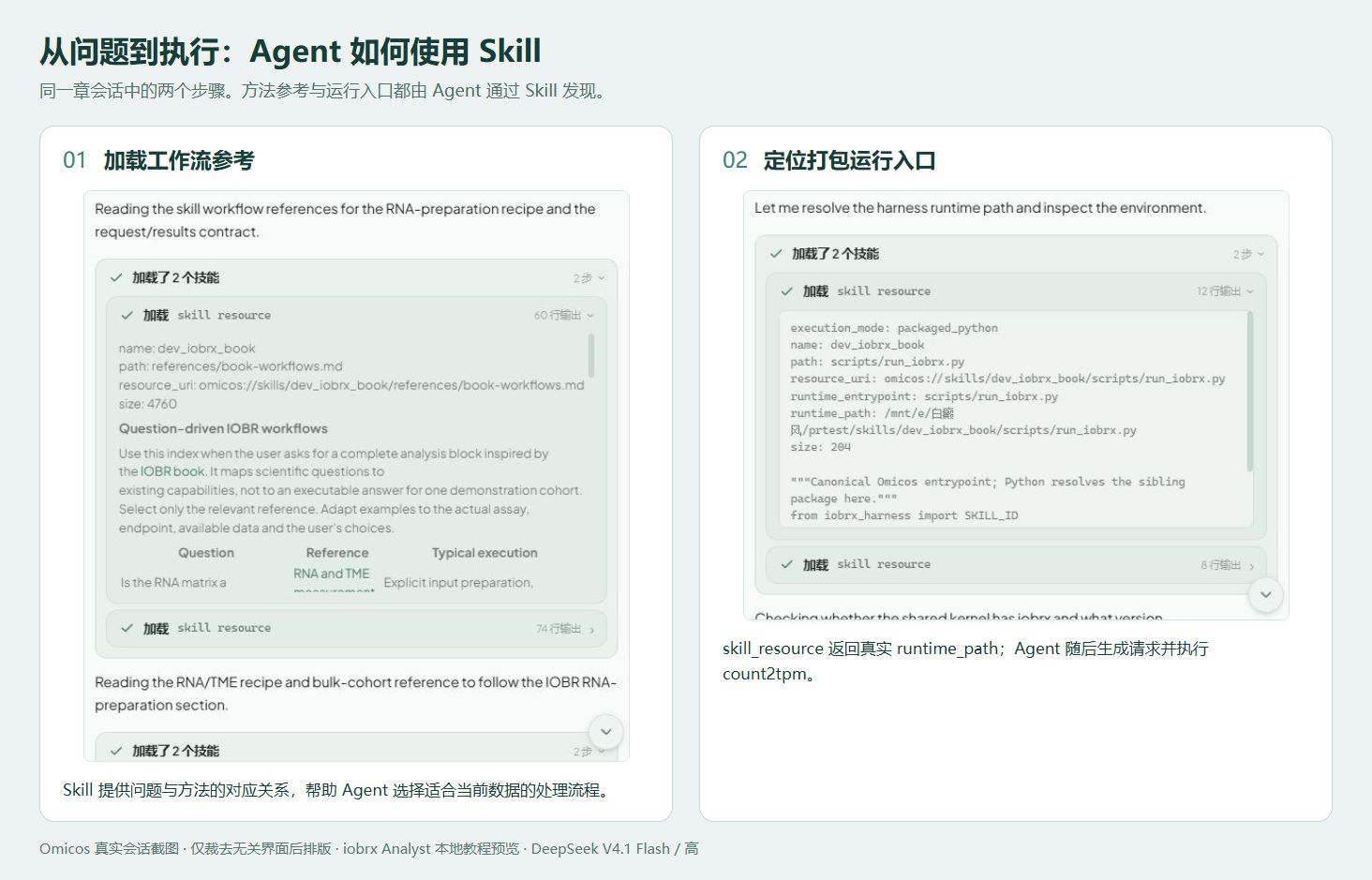 Agent 在真实会话中加载方法参考并解析 harness 运行入口